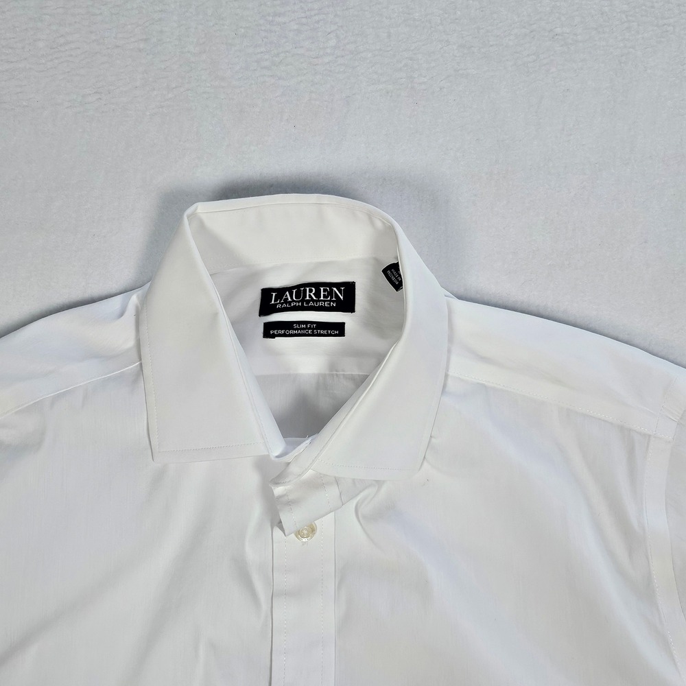 Lauren Ralph Lauren Mens Slim Performance Stretch Dress Shirt White 15.5 32/33 - Picture 9 of 9